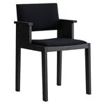 Vaarnii 016 Maasto dining arm chair, upholstered, black - black Kvadrat Alle, product image