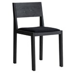 Vaarnii 016 Maasto dining chair, seat upholstered, black - black Kvadrat Alle, product image