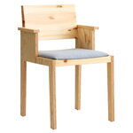 Vaarnii 016 Maasto dining arm chair, seat upholstered, pine - grey Kvadrat Alle, product image