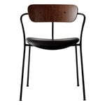 &Tradition Pavilion AV4 chair, lacquered walnut - Noble Black leather, product image