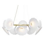 Nuura Petalii 10 pendant, white - polished brass, product image