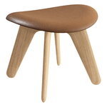Tom Dixon Slab Ottoman, lackierte Eiche - Cognac-Leder, produktbild