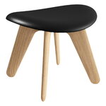 Tom Dixon Slab Ottoman, lackierte Eiche - schwarzes Leder, produktbild