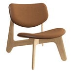 Tom Dixon Slab Lounge Chair, lackierte Eiche - Cognac-Leder, produktbild