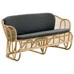 Sika-Design Swing 2-istuttava sohva, luonnonvärinen rottinki - tummanharmaa