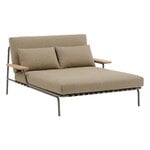 Muuto Settle Outdoor lounge bed w. armrest, Ribbed Weave 5 - taupe, product image