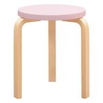 Artek Aalto stool 60, pink - birch, product image