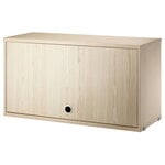 String Furniture String cabinet with flip door, 78 x 30 cm, ash