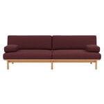 TAKT T19 Spoke Sofa with armrests, oak - dark red Kvadrat Autumn 0681, product image