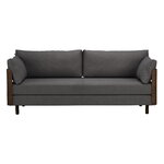 Tapio Anttila Collection ON2 Wood sofa bed, brown oak - grey Hopper 67, product image
