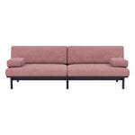TAKT T19 Spoke Sofa with armrests, black blue oak - rose Kvadrat Autumn, view 1
