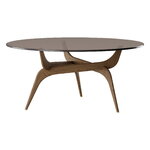 Brdr. Krüger TRIIIO coffee table, 90 cm, fumed oak - bronze glass, product image