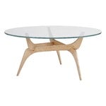 Brdr. Krüger TRIIIO coffee table, 90 cm, oiled oak - clear glass, product image
