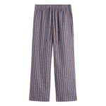 Tekla Poplin pyjama pants, chestnut stripes, product image
