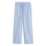 Tekla Poplin pyjama pants, stave stripes, product image