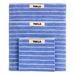 Tekla Terry towel, clear blue stripes, product image