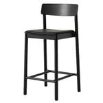 &Tradition Betty TK14 Barhocker, Esche schwarz - schwarzes Edelleder, produktbild