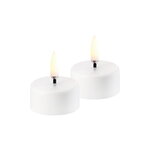 Uyuni Lighting Rechargeable LED tealight candle, 3,9 x 2,3 cm, white plain, 2 pcs, product image