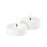 Uyuni Lighting Rechargeable LED maxi tealight candle, 6 x 2,3 cm, white plain, 2 pcs, product image