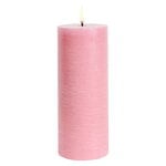 Uyuni Lighting LED pillar candle, 7,8 x 20 cm, rustic texture, dusty rose, product image