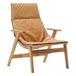 Viccarbe Ace armchair, matt oak - ochre leather