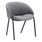Wendelbo Folium dining chair, black - Remix 2 143 grey