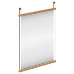 Woud Suspended mirror, 50 x 70 cm, white lacquered oak - brass