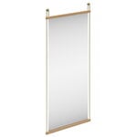 Woud Suspended mirror, 50 x 114 cm, white lacquered oak - brass, product image