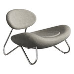 Woud Meadow lounge chair, chrome - Alpine 01 Natural, product image