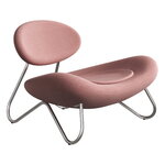 Woud Meadow lounge chair, borstat stål - Vidar 633 dusty rose, produktbild