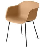 Muuto Fiber armchair, tube base, ochre - black