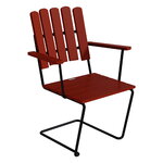 Grythyttan Stålmöbler Sillón A2, negro - roble rojo oscuro, imagen del producto