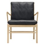 Carl Hansen & Søn OW149 Colonial lounge chair, oiled oak - black leather Thor 301