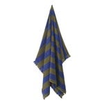 ferm LIVING Alee beach towel, 100 x 150 cm, olive - bright blue