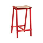 HAY Taburete 8 bar stool, low, 65 cm, signal red - lacquered oak, product image