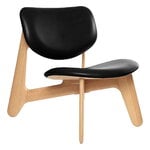 Tom Dixon Slab Lounge Chair, lackierte Eiche - schwarzes Leder, produktbild