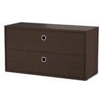 String Furniture String Kommode mit 2 Schubladen, 78 x 30 cm, dunkle Eiche, produktbild