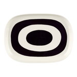 Marimekko Oiva - Melooni serving dish, 23 cm x 32 cm, white - black