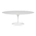 Knoll Table de salle à manger Tulip 198 cm, ovale, stratifié blanc