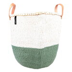 Mifuko Kiondo market basket duo, L, white - light green