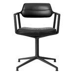 Vipp 453 Swivel tuoli, musta runko - musta nahka, jalkatallat, näkymä 1
