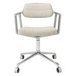 Vipp 453 Swivel tuoli, kiillotettu runko - Wavy luonnonvalk.-vaal.harmaa, pyörät, näkymä 1