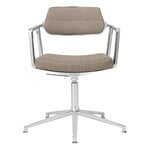 Vipp 453+ Swivel chair, polished frame - Tide dark sand, with gliders, product image