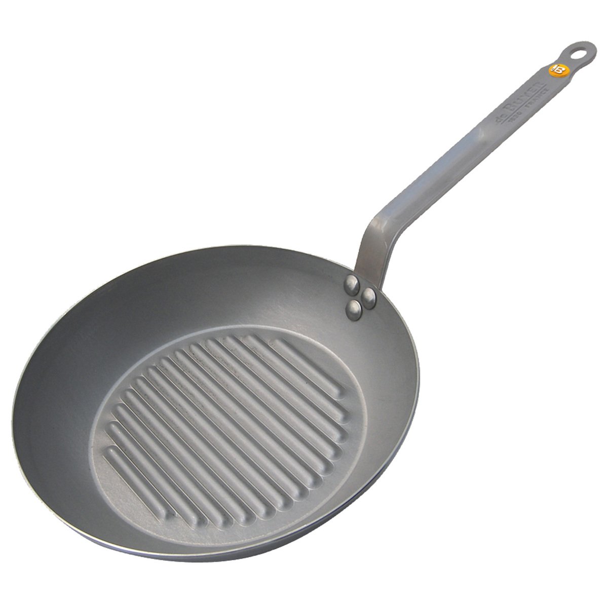de Buyer MINERAL B Carbon Steel Griddle - Ideal for Seafood & Vegetables -  Naturally Nonstick - Made in France