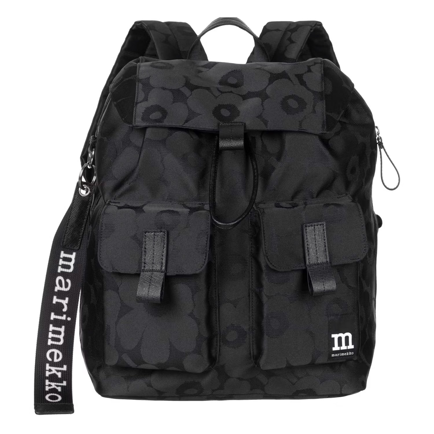 Marimekko Everything backpack, L, Unikko black | Finnish Design Shop