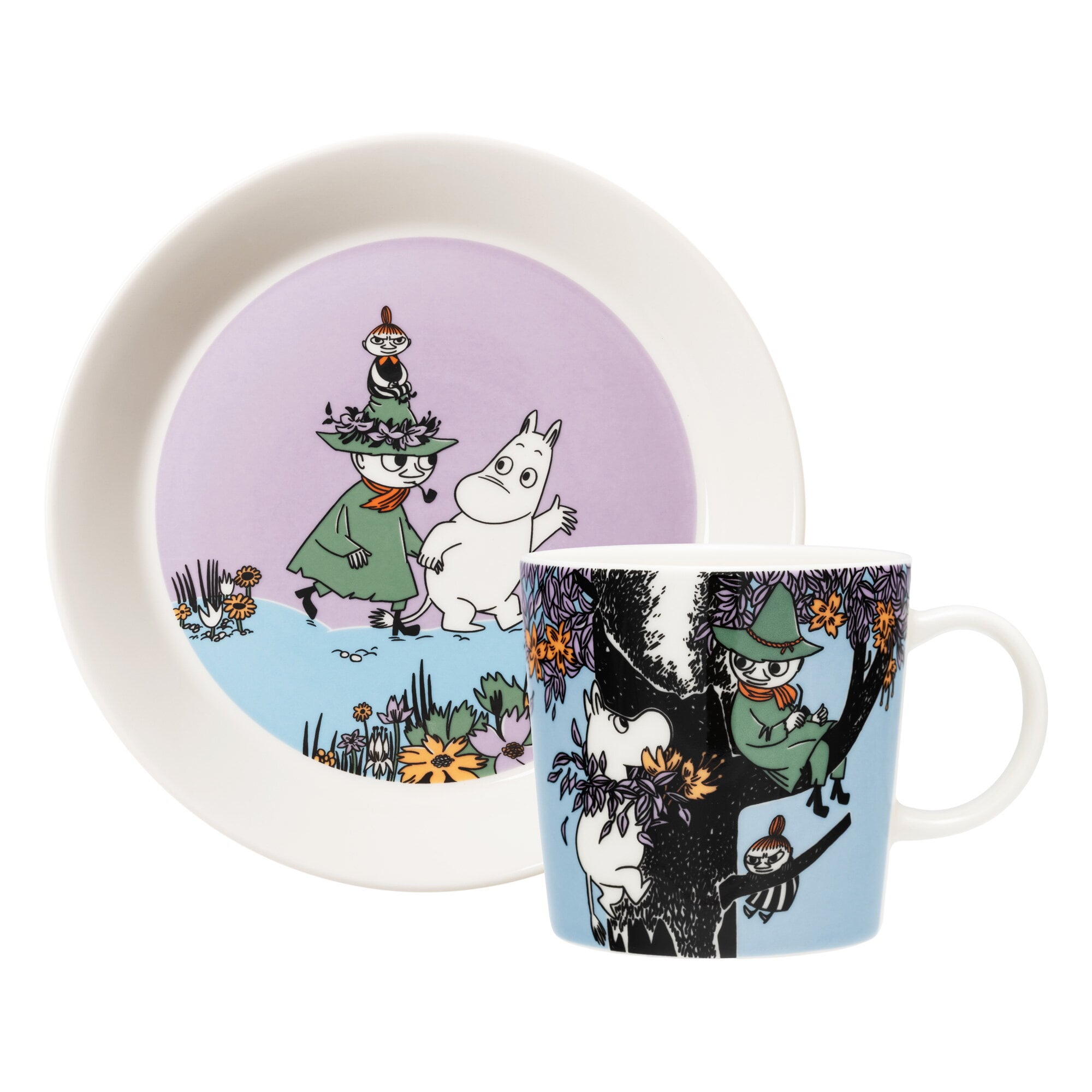 Moomin Arabia Moomin set mug and plate, Friends forever | Finnish
