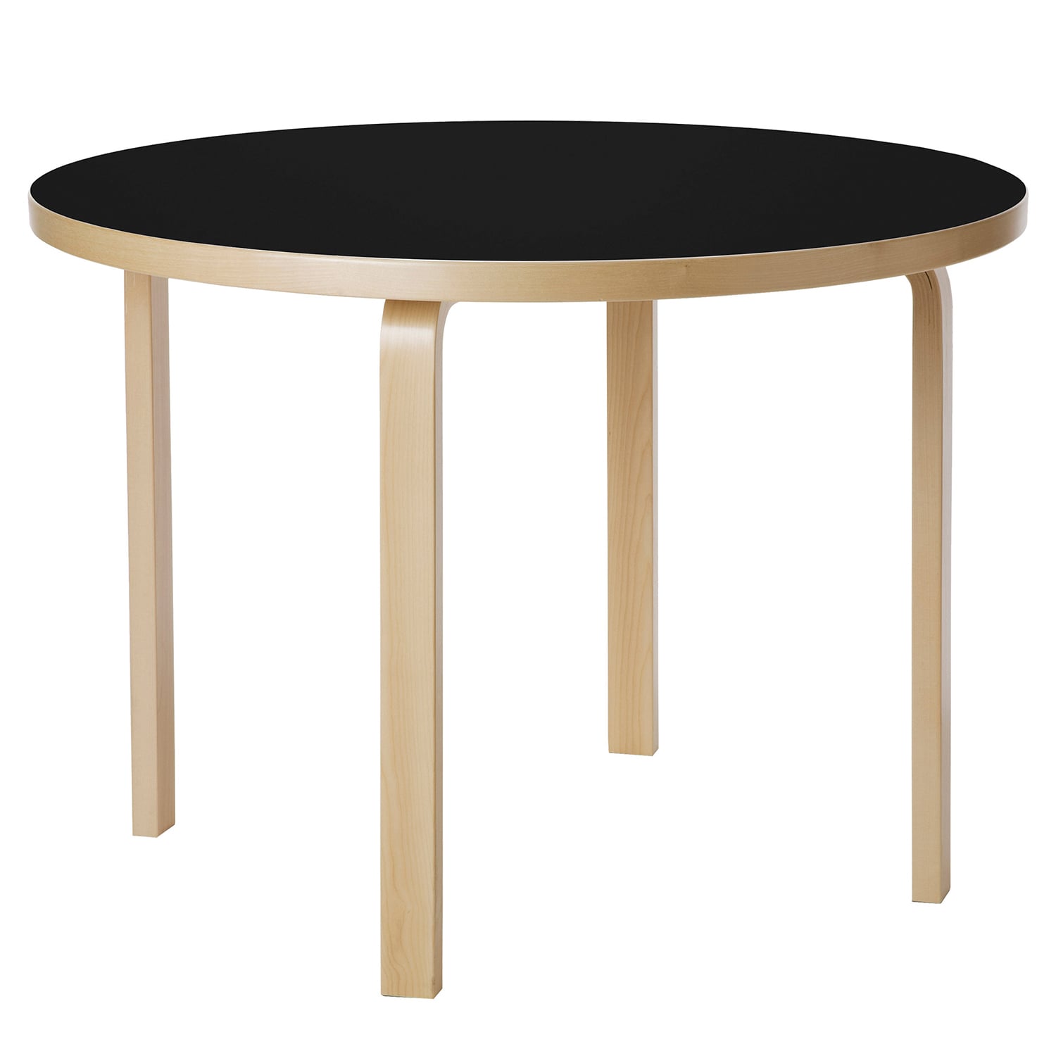 Artek Aalto table 90A, birch - black linoleum | Finnish Design Shop