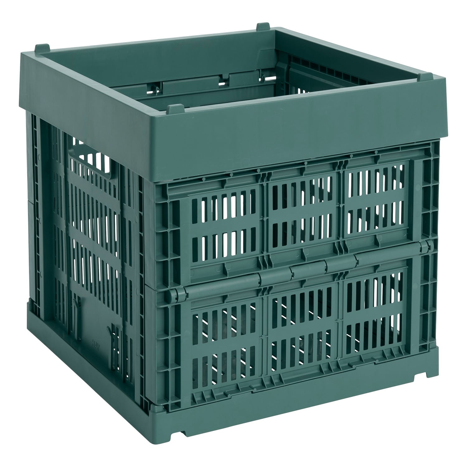 HAY Colour Crate, Cube, recycled plastic, dark green | Finnish