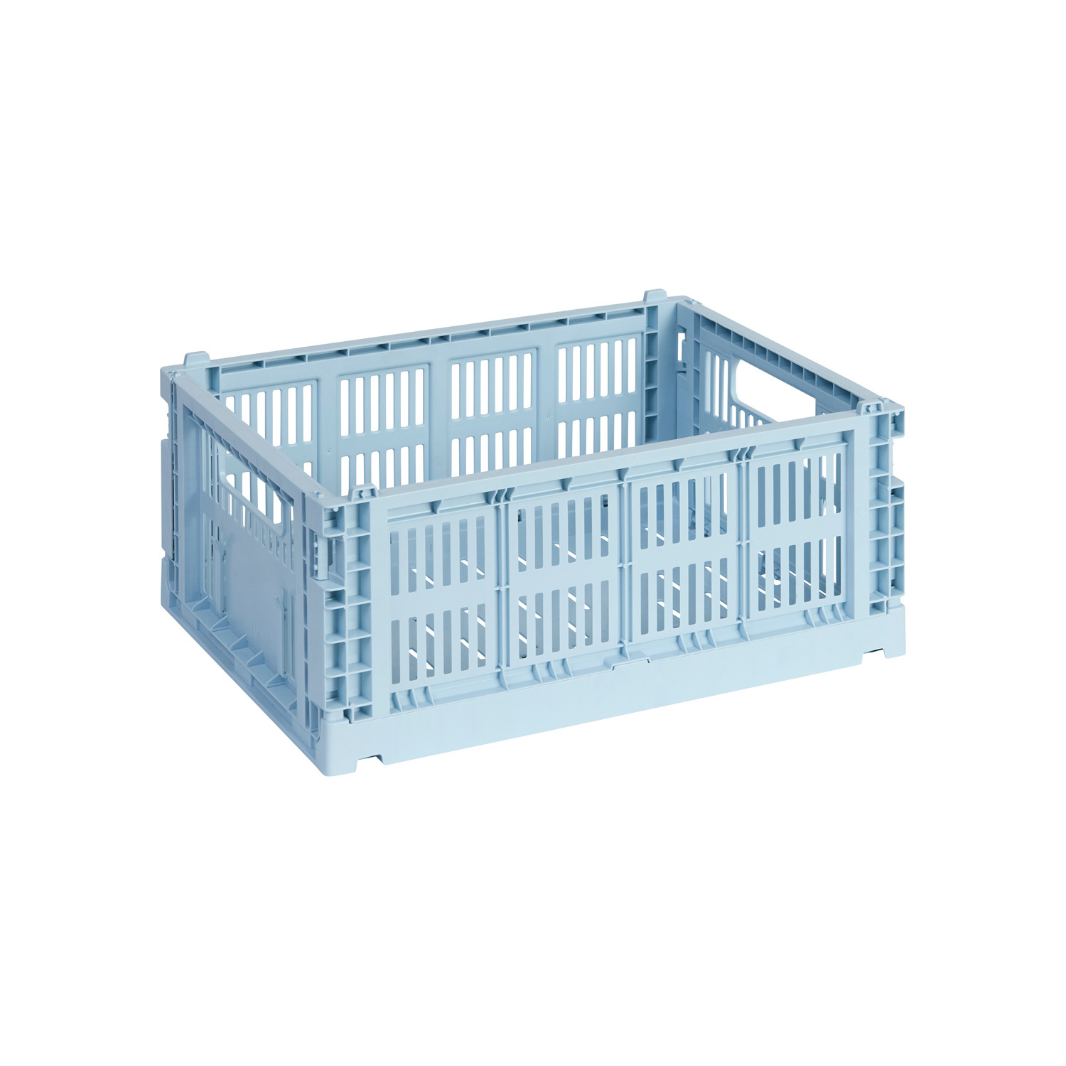 HAY COLOUR CRATE M ダスティブルー　２個とタイヤ付き HAY Colour Crate, M, recycled plastic, soft blue | Finnish Design Shop