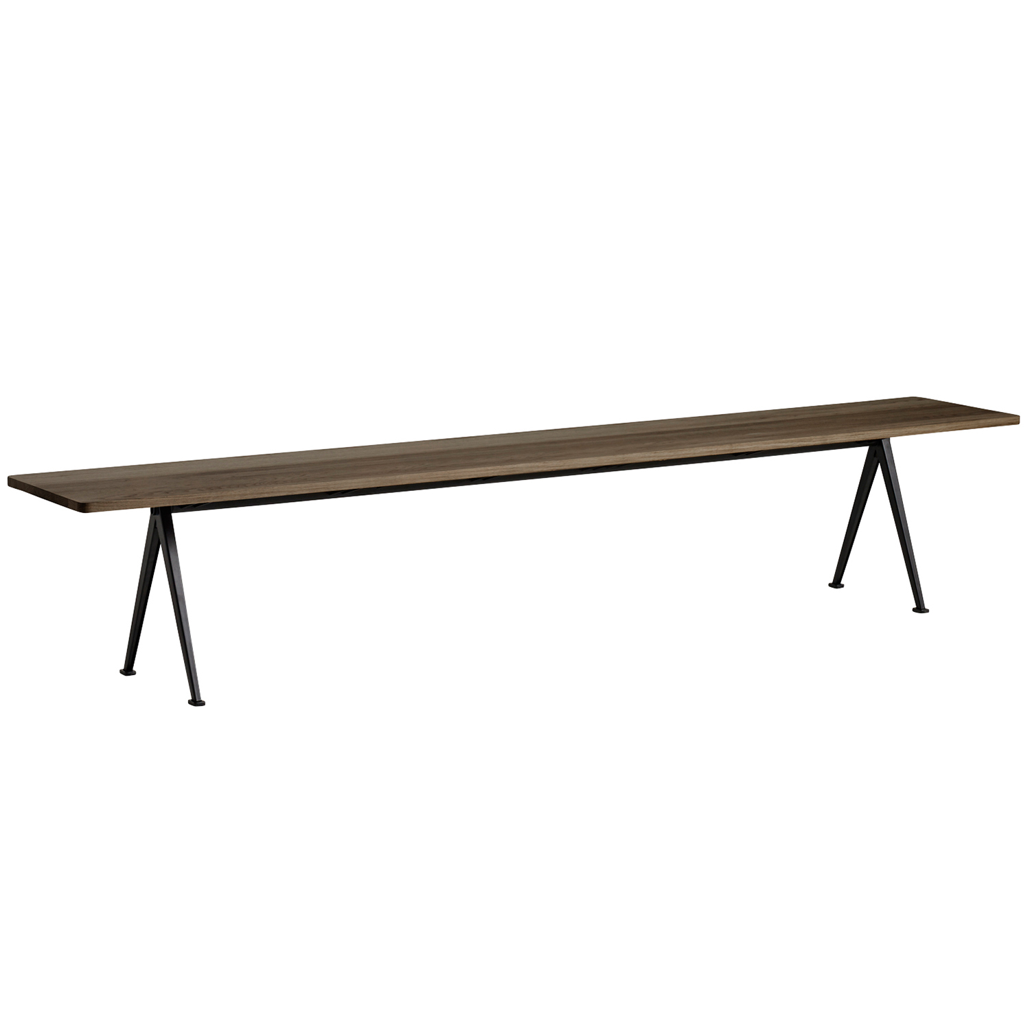 HAY Pyramid bench 12, 250 x 40 cm, black - smoked oak | Finnish Design Shop